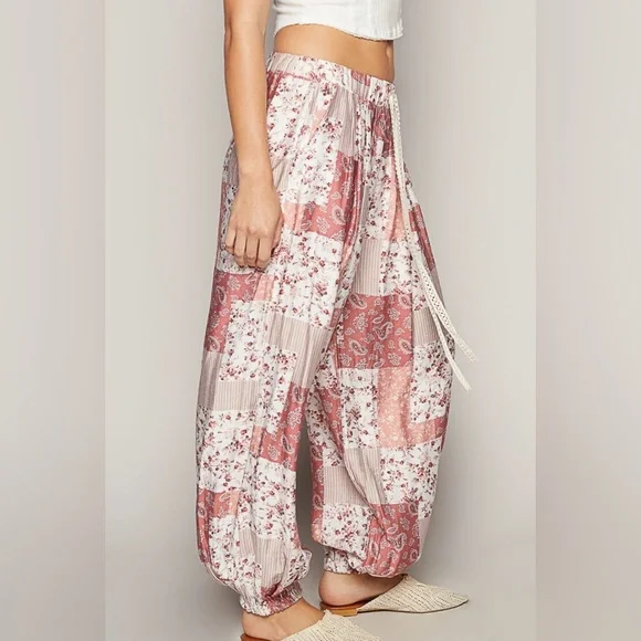 POL Blush Patchwork Boho Pants - Picture 3 of 5